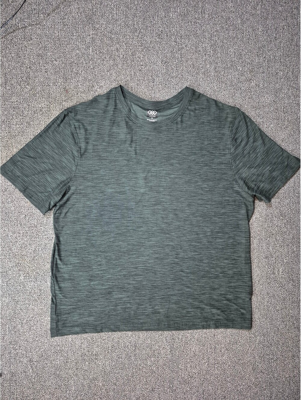 LEG3ND Men’s 2X Performance T-Shirt Dark Green Heather Stretch Athletic NWOT